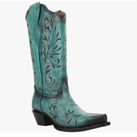 Gorgeous Corral Circle G Women's Turquoise Leather Western Boots - Picture 2 of 10